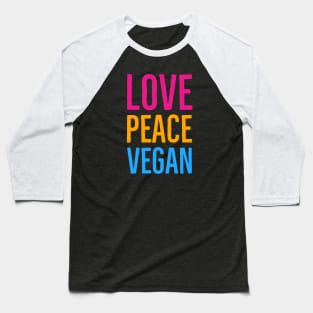 Love Peace Vegan Baseball T-Shirt